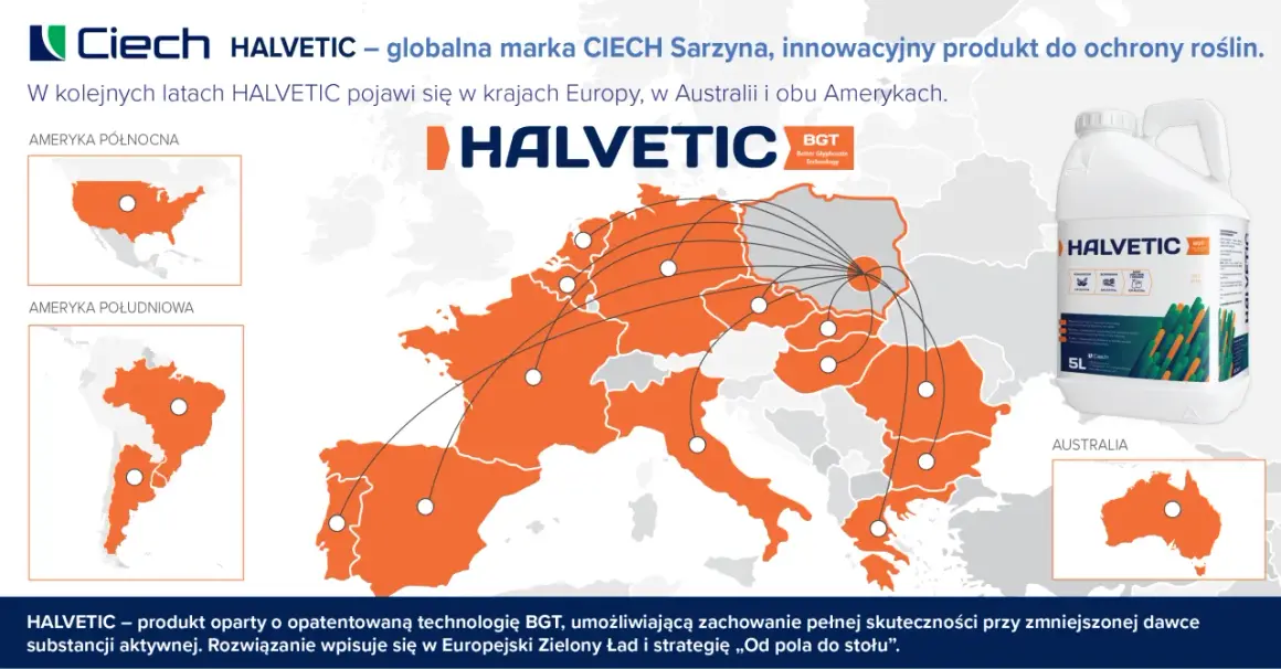 Globalna marka HALVETIC, z technologią BGT, dociera do Europy, Australii i obu Ameryk. Produkt chroni rośliny.